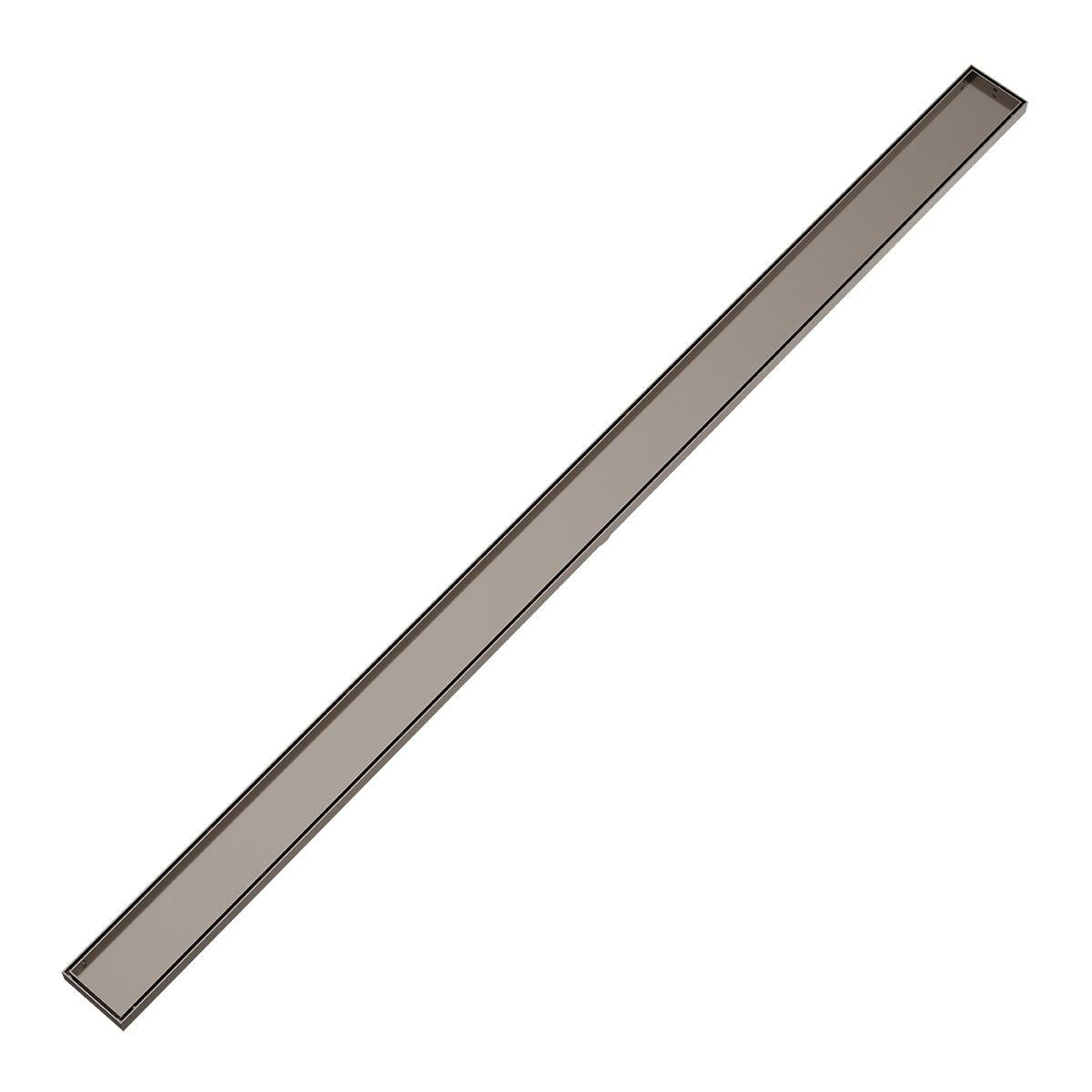 LIDO LINEAR Tile Floor Drain 1800 x 100mm Brushed Nickel