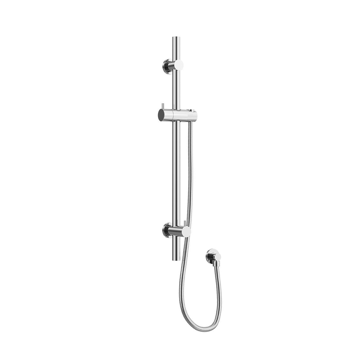 ELEMENTS Single Shower Rail with External Water Inlet Polished Stainless Steel