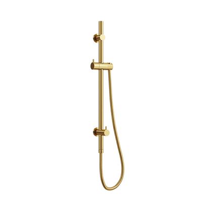 ELEMENTS Universal Water Inlet Shower Rail with Diverter Brushed Brass