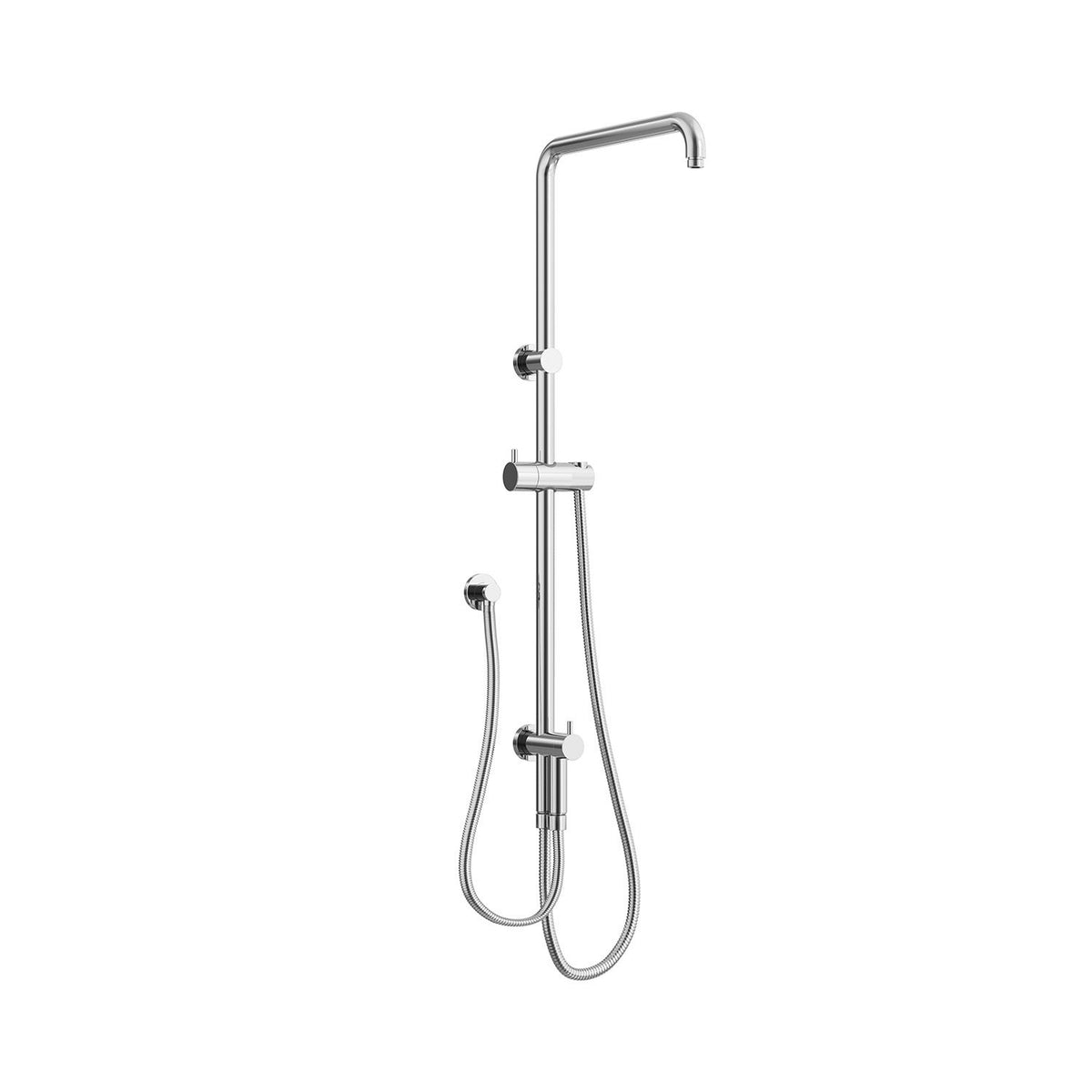 ELEMENTS Square Shower Rail with External Water Inlet Polished Stainless Steel