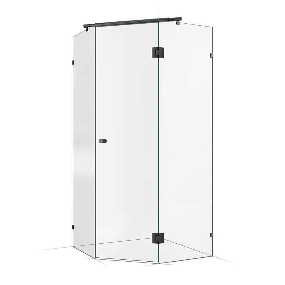 Frameless Shower Screen 1000X1000mm Gunmetal