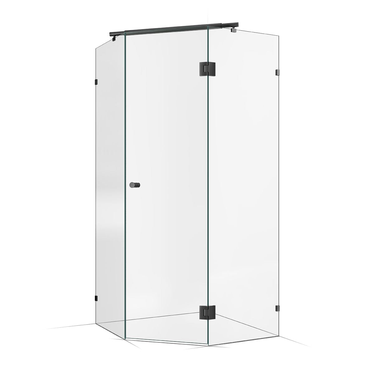 Frameless Shower Screen 1000X1000mm Gunmetal