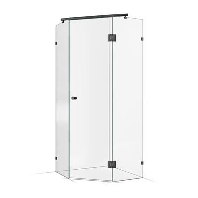 Frameless Shower Screen 900x900mm Gunmetal