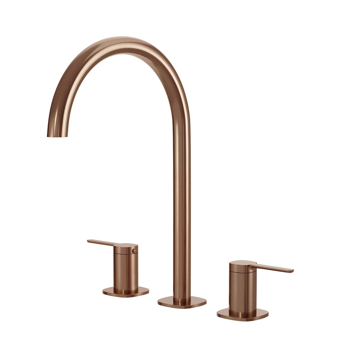 SYMMETRY Quarter Turn Lever Hob Tap Set with Swivel Hob Spout 175mm Titanium Bronze, front view