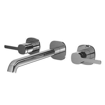 SYMMETRY In-Wall Top Lever Assemblies & 220mm Spout Kit Polished Stainless Steel