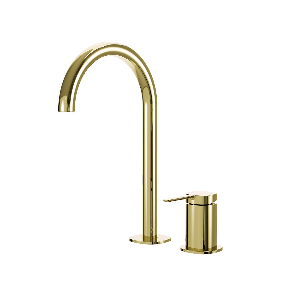 SYMMETRY Hob Mixer Set & Swivel Spout 175mm Champagne Gold, front view