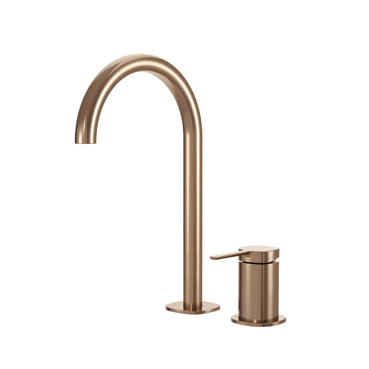 SYMMETRY Hob Mixer Set & Swivel Spout 175mm Titanium Bronze, front view