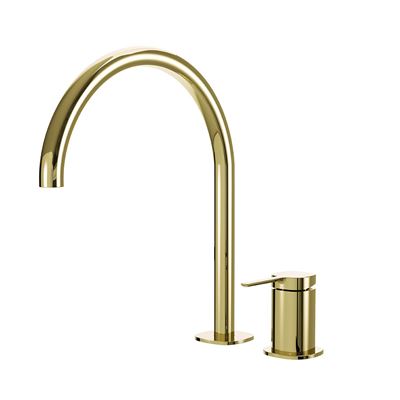 SYMMETRY Hob Mixer Set & Swivel Spout 260mm Champagne Gold, front view