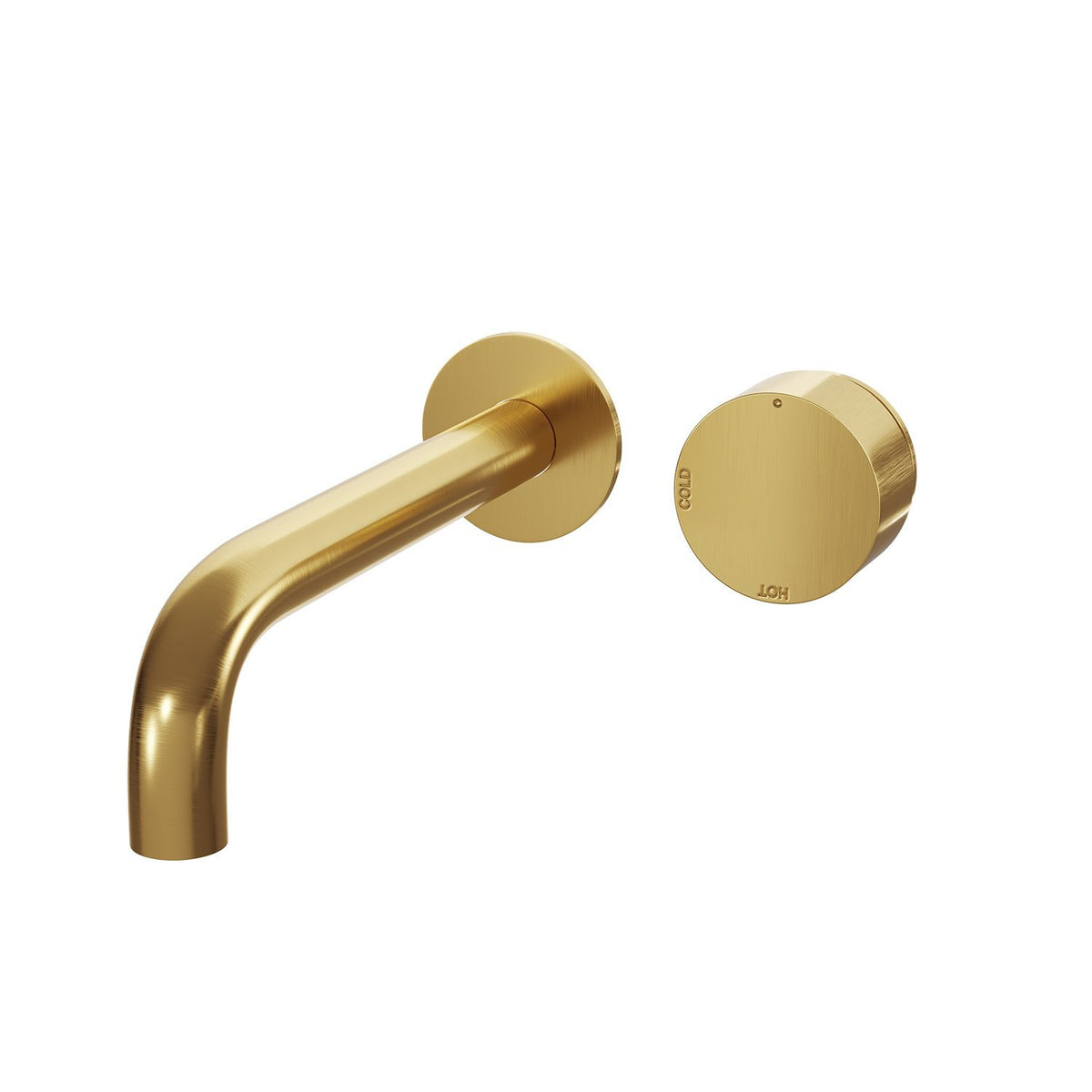 SPIN In Wall Progressive Mixer & 200mm Spout Set Brushed Brass