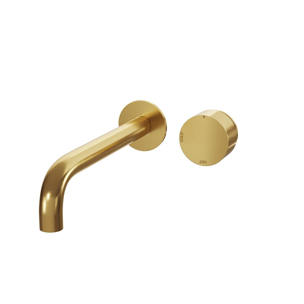 SPIN In Wall Progressive Mixer & 220mm Spout Set Brushed Brass