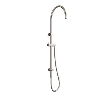 ELEMENTS Gooseneck Shower Rail with Universal Water Inlet Brushed Nickel
