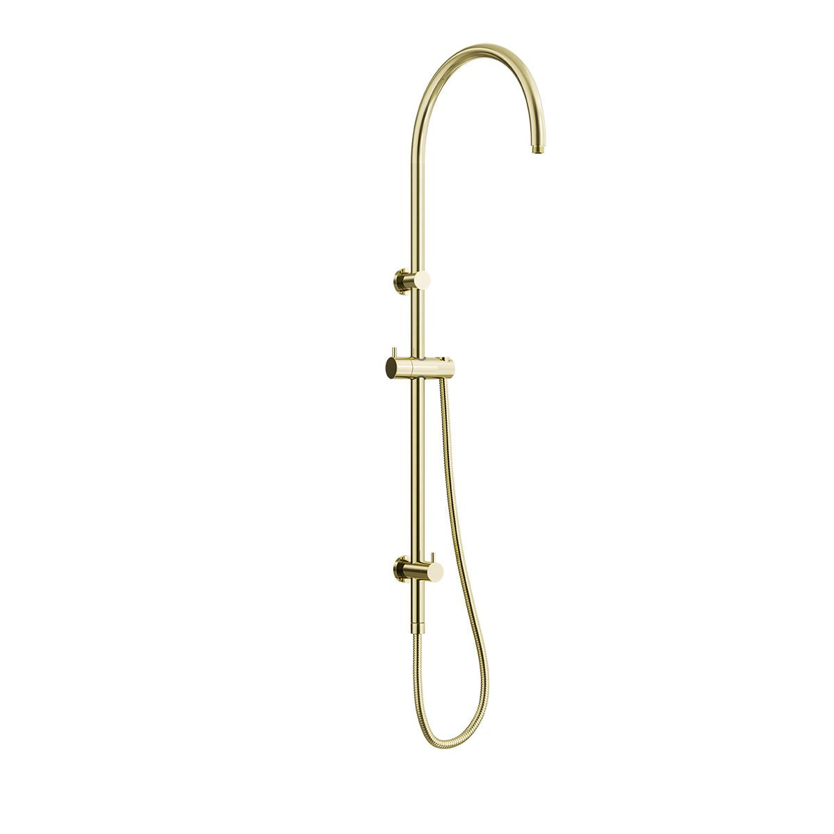 ELEMENTS Gooseneck Shower Rail with Universal Water Inlet Champagne Gold