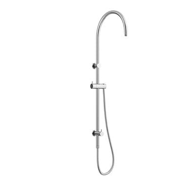 ELEMENTS Gooseneck Shower Rail with Universal Water Inlet Polished Stainless Steel