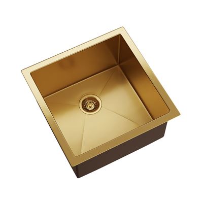 BURAZZO Inset / Undermount Embossed Single Bowl Sink 450mm (250mm Deep) Brushed Brass