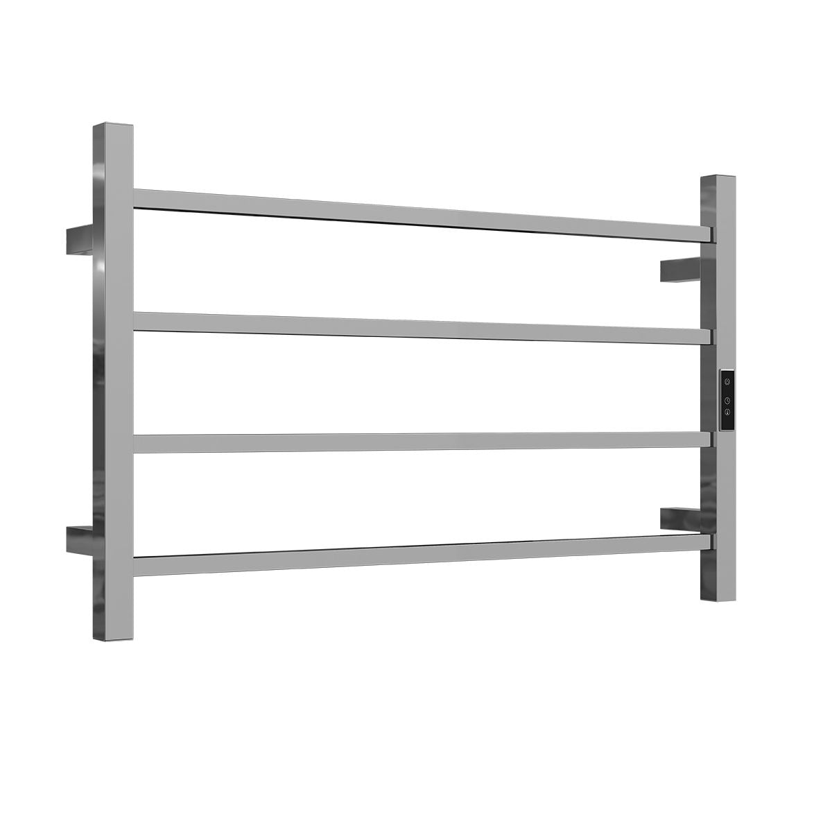 HETTA Multi-Function Square Heated Towel Rail 4 Bar Polished Stainless Steel