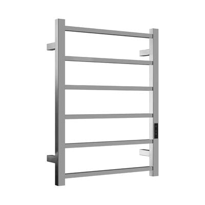 HETTA Multi-Function Square Heated Towel Rail 6 Bar Polished Stainless Steel