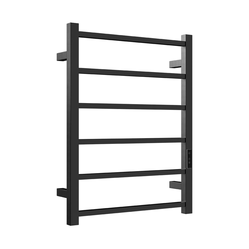 HETTA Multi-Function Square Heated Towel Rail 6 Bar Gunmetal