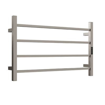 HETTA Multi-Function Square Heated Towel Rail 4 Bar Brushed Nickel
