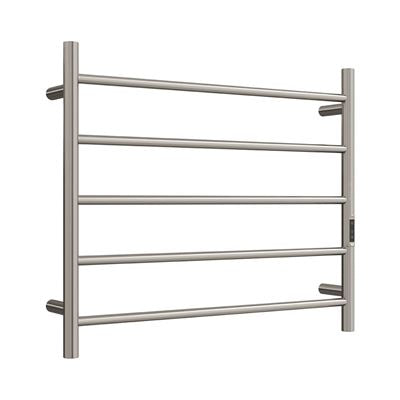 HETTA Multi-Function Round Heated Towel Rail 5 Bar Brushed Nickel