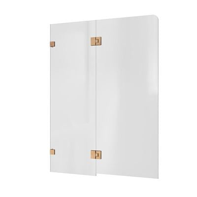 Bath Screen Kit – Fixed & Swing Double Panel 8mm Glass Swing Pivot Titanium Bronze