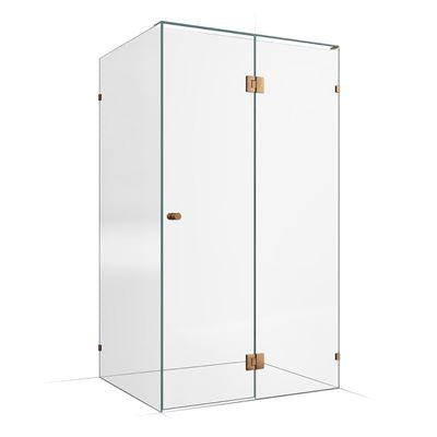 Frameless Shower Screen 1200x1000mm - 600mm Hinge Panel Titanium Bronze