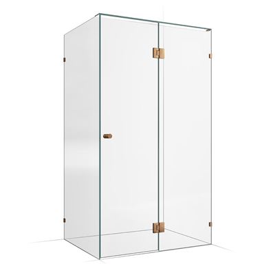 Frameless Shower Screen 1200x900mm - 600mm Hinge Panel Titanium Bronze