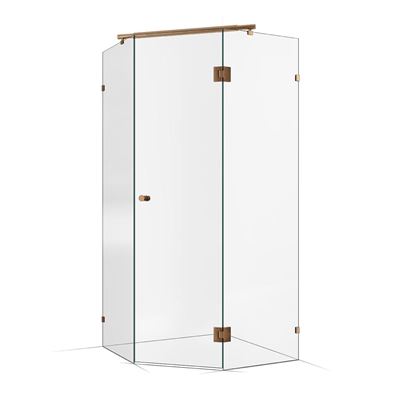 Frameless Shower Screen 1000X1000mm Titanium Bronze