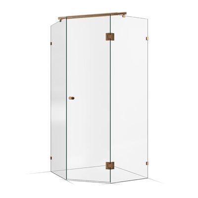 Frameless Shower Screen 1000X1000mm Titanium Bronze