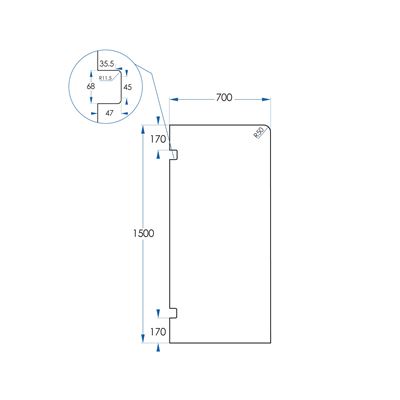 Bath Screen Kit - Single Panel 8mm Glass with Swing Pivot Champagne Gold
