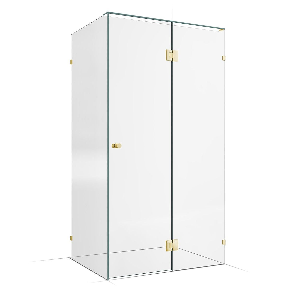 Frameless Shower Screen 1150X850X2000mm - 550mm Hinge Panel Champagne Gold