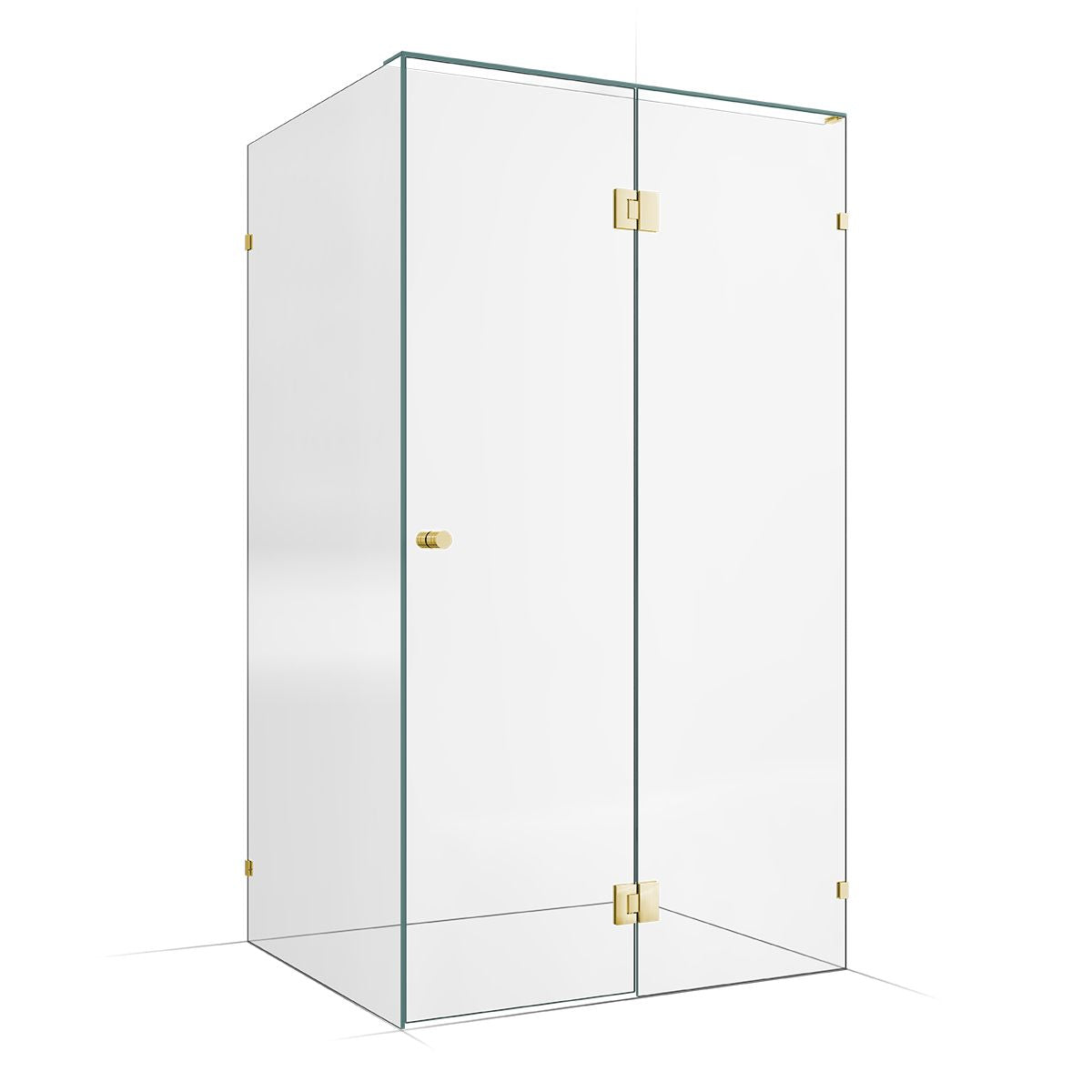 Frameless Shower Screen 1200x1000mm - 600mm Hinge Panel Champagne Gold