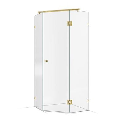 Frameless Shower Screen 900x900mm Champagne Gold
