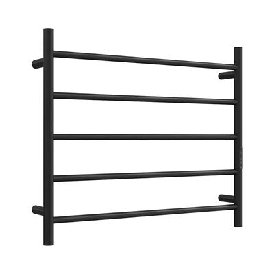 HETTA Multi-Function Round Heated Towel Rail 5 Bar Matte Black
