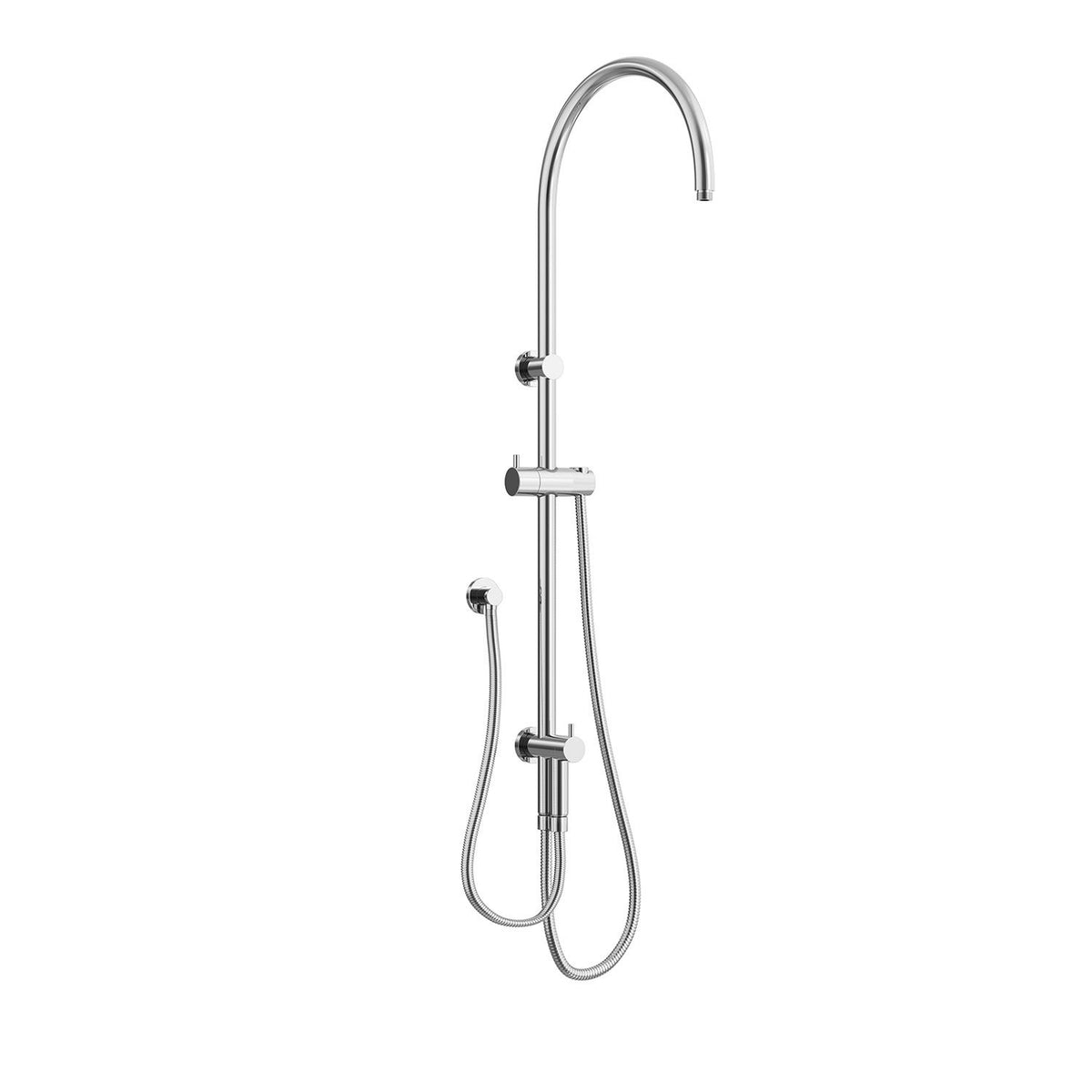 ELEMENTS Gooseneck Shower Rail with External Water Inlet Polished Stainless Steel