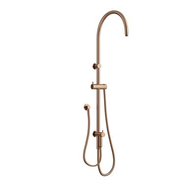 ELEMENTS Gooseneck Shower Rail with External Water Inlet Titanium Bronze
