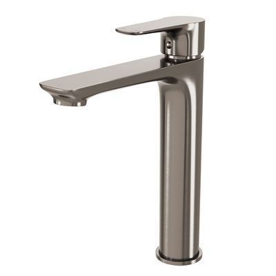 EDEN Tall Basin Mixer Lead Free Brushed Nickel, front view