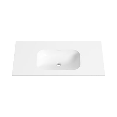 PROVENCE Solid Surface Vanity Top w/ Integrated Basin 1000mm Matte White