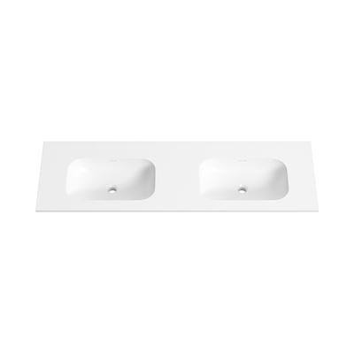 PROVENCE Solid Surface Vanity Top w/Two Integrated Basin 1500mm Matte White