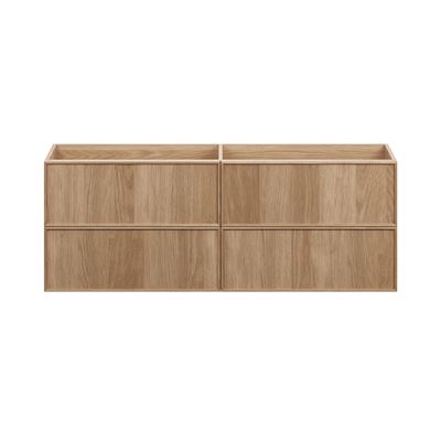 Jasper Wall Hung Vanity 1500mm White Oak Timber Veneer w/ Top, front view