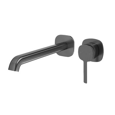 SYMMETRY In Wall Mixer & 220mm Spout Kit with Individual Wall Plate Gunmetal