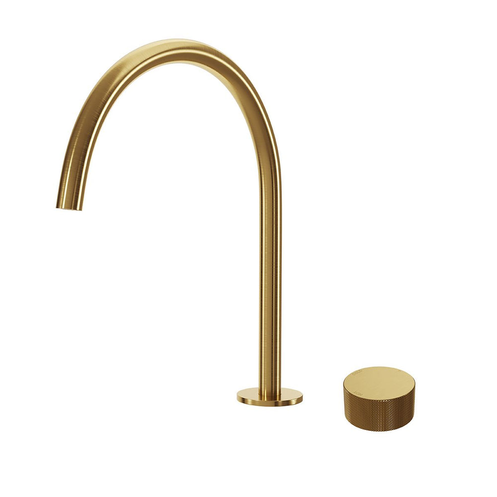 SPIN Progressive Hob Mixer & 125mm Spout Set Brushed Brass