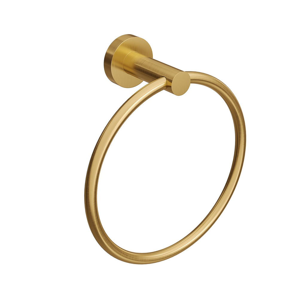 SPIN Guest Towel Ring Brushed Brass