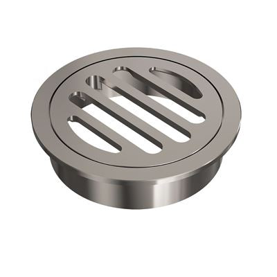 FLOW Round Floor Drain 80mm with DN80 Outlet Brushed Nickel