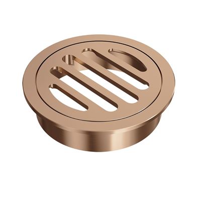 FLOW Round Floor Drain 80mm with DN80 Outlet Titanium Bronze