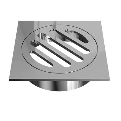 FLOW Square Floor Drain 80mm with DN80 Outlet Chrome