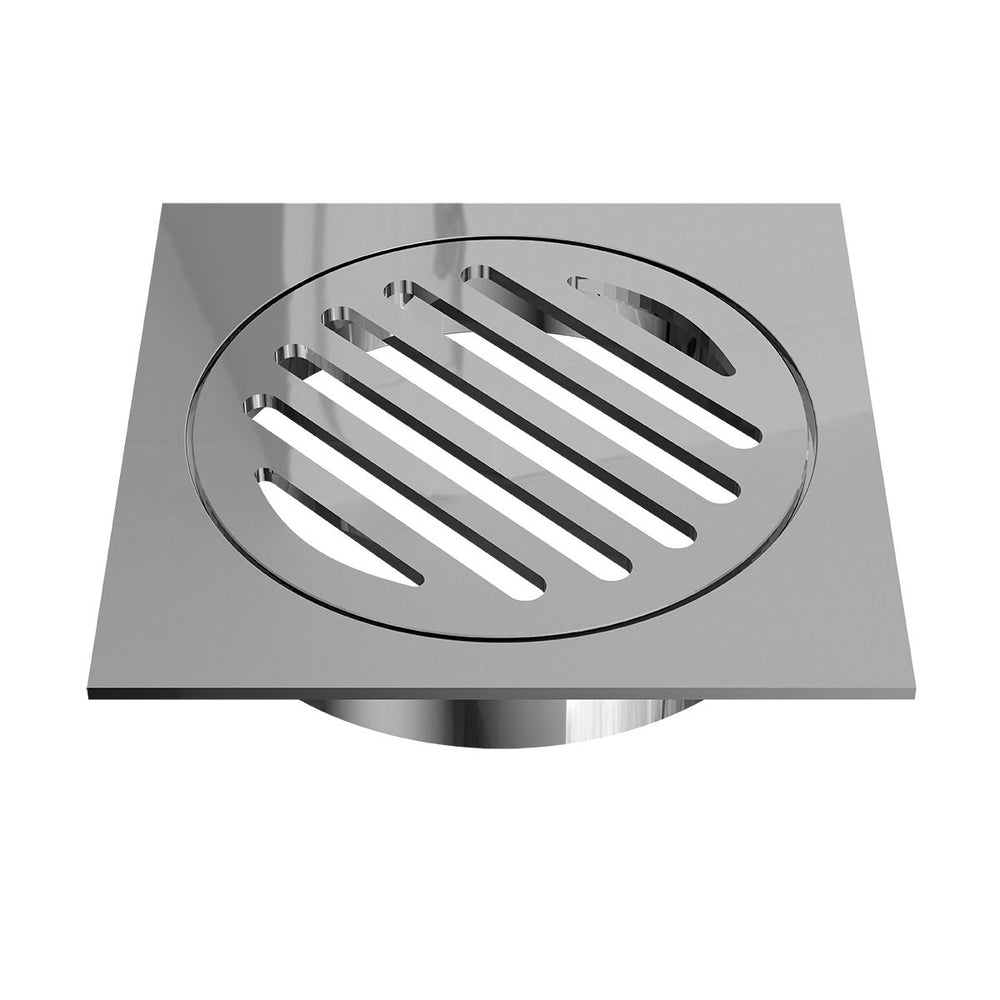 FLOW Square Floor Drain 110mm with DN100 Outlet Chrome