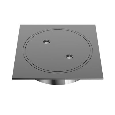 FLOW Square Clean Out Floor Drain 110mm with DN100 Outlet Chrome