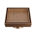 OMEGA Square Tile Grate 115mm with DN80 Outlet Titanium Bronze