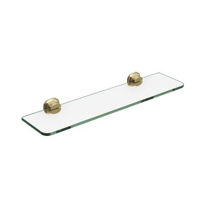 SYMMETRY Glass Shelf 500mm Brushed Champagne Gold, front view