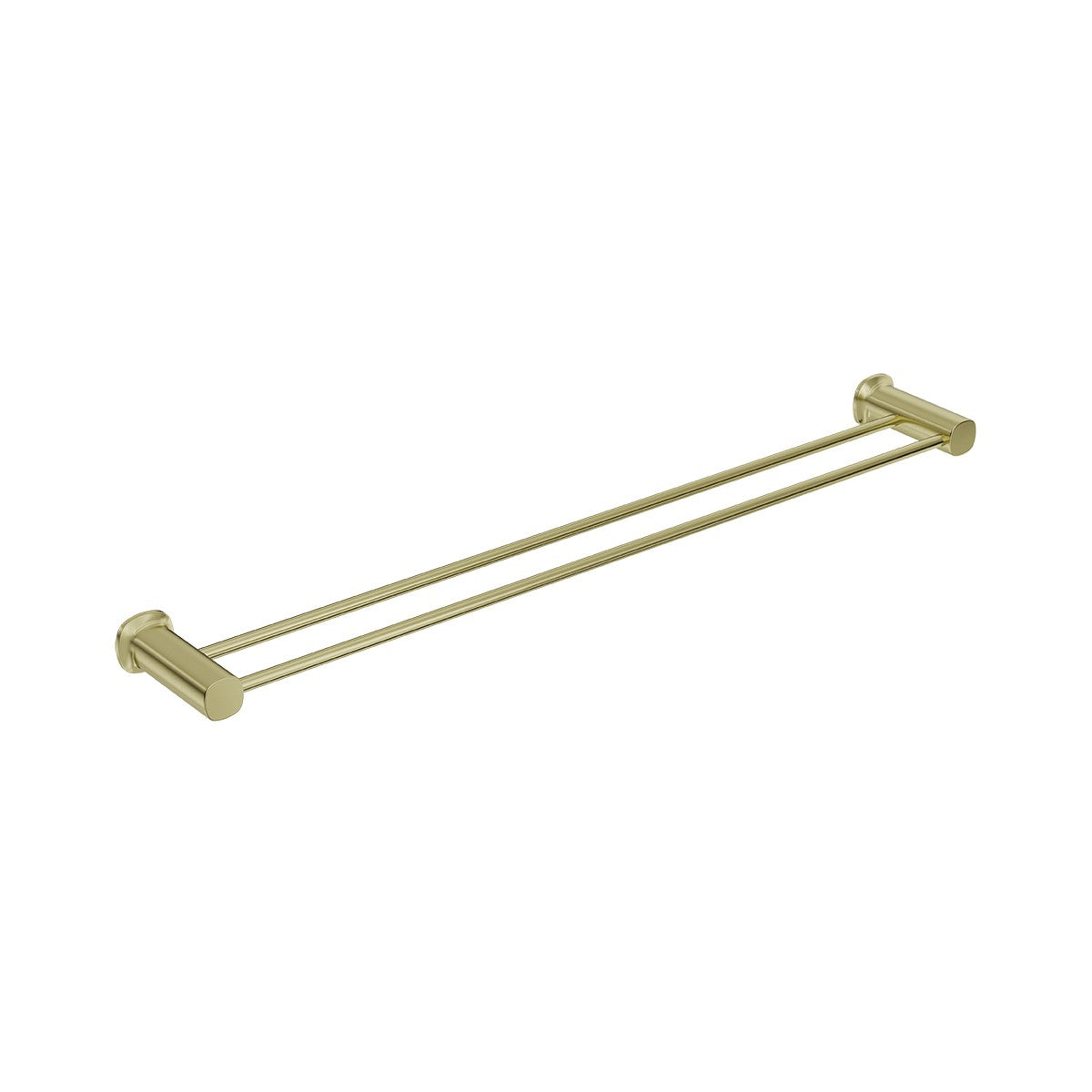 SYMMETRY Double Towel Rail 800mm Brushed Champagne Gold, front view